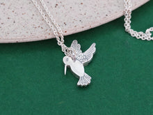 Load image into Gallery viewer, BEE HUMMINGBIRD Necklace / Strength and Freedom / Zunzuncito pendant in Sterling Silver