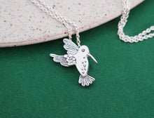Load image into Gallery viewer, BEE HUMMINGBIRD Necklace / Strength and Freedom / Zunzuncito pendant in Sterling Silver
