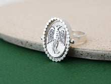 Load image into Gallery viewer, PHOENIX & FIRE Spinning Ring / Resilience and Renewal / thaumatrope ring - Sterling Silver 925