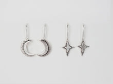 Load image into Gallery viewer, MOON & STAR Drop Earrings / Sterling Silver 925