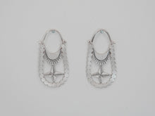 Load image into Gallery viewer, INFINITE EYES Hoop Earrings / Crescent Moon and Star Earrings - Sterling Silver 925