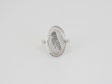 Load image into Gallery viewer, OWL & NIGHT Spinning Ring / Wisdom and Insight / thaumatrope in Sterling Silver 925
