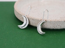 Load image into Gallery viewer, MOON & STAR Drop Earrings / Sterling Silver 925