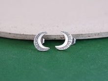 Load image into Gallery viewer, MOON Studs Earrings / crescent moon in Sterling Silver 925