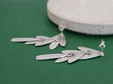 Load image into Gallery viewer, PARAKEET FLIGHT Dangle Earrings / Sterling Silver 925
