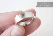 Load image into Gallery viewer, UNDER THIS MOON RING SET / custom moon phase wedding band set in sterling silver