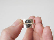 Load image into Gallery viewer, UNDER THIS MOON RING SET / custom moon phase wedding band set in sterling silver