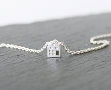 Load image into Gallery viewer, BLIJ - HAPPY / miniature dutch house necklace in sterling silver