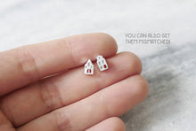 Load image into Gallery viewer, TINY AMSTERDAM EARRINGS / miniature dutch house stud earrings in sterling silver
