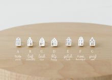 Load image into Gallery viewer, TINY AMSTERDAM 14k GOLD EARRINGS - miniature dutch house studs in solid 14k gold (585)