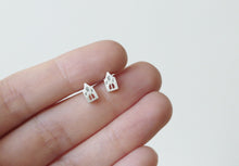 Load image into Gallery viewer, TINY AMSTERDAM EARRINGS / miniature dutch house stud earrings in sterling silver