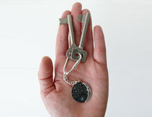 Load image into Gallery viewer, UNDER THIS MOON / custom moon phase keychain in sterling silver