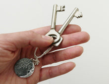 Load image into Gallery viewer, UNDER THIS MOON / custom moon phase keychain in sterling silver