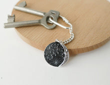 Load image into Gallery viewer, UNDER THIS MOON / custom moon phase keychain in sterling silver
