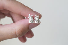 Load image into Gallery viewer, STERK - STRONG STUDS / miniature dutch windmill sterling silver earrings