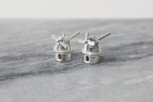 Load image into Gallery viewer, STERK - STRONG STUDS / miniature dutch windmill sterling silver earrings