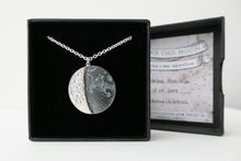 Load image into Gallery viewer, UNDER THIS MOON / custom SUPERMOON moon phase necklace in sterling silver