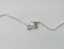 Load image into Gallery viewer, FIETS - BIKE / miniature bike pendant with movable wheels in sterling silver