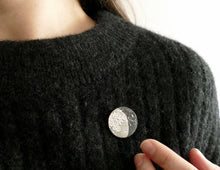 Load image into Gallery viewer, UNDER THIS MOON / personalised SUPERMOON moon phase brooch in sterling silver