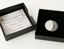 Load image into Gallery viewer, UNDER THIS MOON / personalised SUPERMOON moon phase brooch in sterling silver