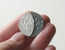 Load image into Gallery viewer, UNDER THIS MOON / personalised SUPERMOON moon phase brooch in sterling silver