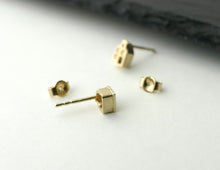 Load image into Gallery viewer, TINY AMSTERDAM 14k GOLD EARRINGS - miniature dutch house studs in solid 14k gold (585)