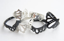 Load image into Gallery viewer, LINGERIE RING 001 / hand-pierced ring in sterling silver