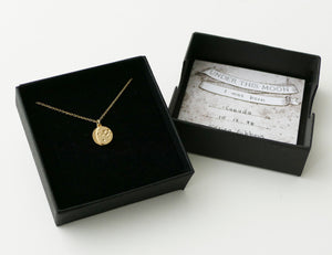 UNDER THIS MOON / solid 14K GOLD custom moon phase necklace