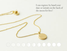 Load image into Gallery viewer, UNDER THIS MOON / solid 14K GOLD custom moon phase necklace