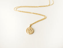 Load image into Gallery viewer, UNDER THIS MOON / solid 14K GOLD custom moon phase necklace