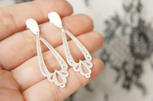 Load image into Gallery viewer, LINGERIE DANGLE LONG EARRINGS / hand-pierced earrings in sterling silver
