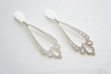 Load image into Gallery viewer, LINGERIE DANGLE LONG EARRINGS / hand-pierced earrings in sterling silver