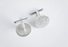 Load image into Gallery viewer, UNDER THIS MOON / personalised moon phase cufflinks in sterling silver