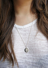 Load image into Gallery viewer, UNDER THIS MOON / personalised BIG moon phase necklace in sterling silver & natural silk