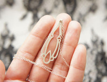 Load image into Gallery viewer, LINGERIE ELONGATED PENDANT / hand-pierced necklace in sterling silver