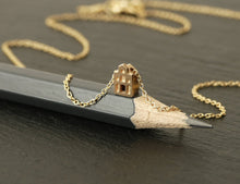 Load image into Gallery viewer, TINY AMSTERDAM 14k GOLD NECKLACE - miniature dutch house in solid 14k gold (585)