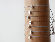 Load image into Gallery viewer, TINY AMSTERDAM BRACELET / miniature dutch house bracelet in sterling silver and natural silk