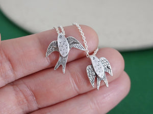 SWALLOW Pendants / Love and Hope / long distance love, fidelity, personalized engraving - 925 Silver