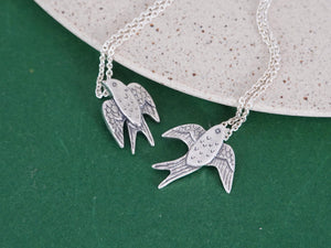 SWALLOW Pendants / Love and Hope / long distance love, fidelity, personalized engraving - 925 Silver