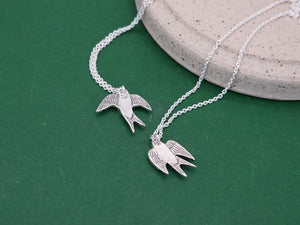 SWALLOW Pendants / Love and Hope / long distance love, fidelity, personalized engraving - 925 Silver