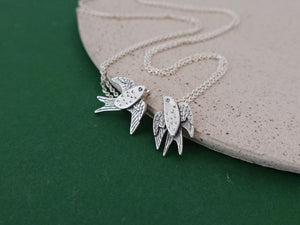 SWALLOW Pendants / Love and Hope / long distance love, fidelity, personalized engraving - 925 Silver