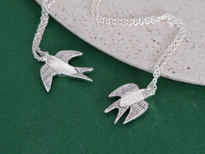 SWALLOW Pendants / Love and Hope / long distance love, fidelity, personalized engraving - 925 Silver