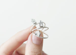 TINY AMSTERDAM / miniature dutch house ring in sterling silver