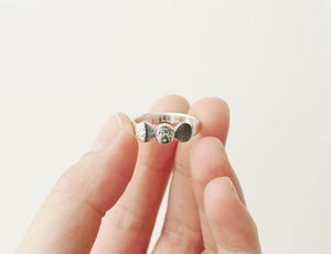 UNDER THIS MOON FAMILY RING / multiple custom moon phases ring in sterling silver