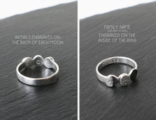 Load image into Gallery viewer, UNDER THIS MOON FAMILY RING / multiple custom moon phases ring in sterling silver