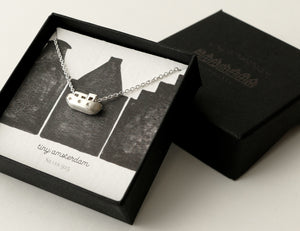 GEZELLIG - COZY / miniature amsterdam boathouse pendant in sterling silver