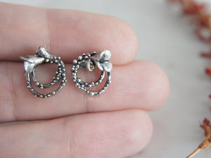 FLOWERET / mini floral earring studs in sterling silver