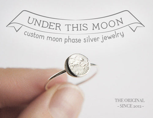 UNDER THIS MOON / custom moon phase ring in sterling silver