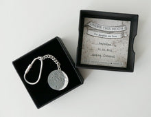 Load image into Gallery viewer, UNDER THIS MOON / custom moon phase keychain in sterling silver