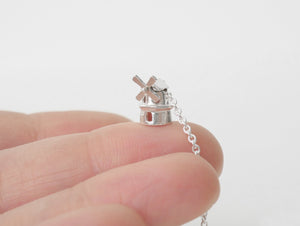 STERK - STRONG / miniature dutch windmill necklace in sterling silver